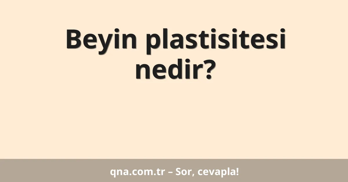 Beyin plastisitesi nedir?