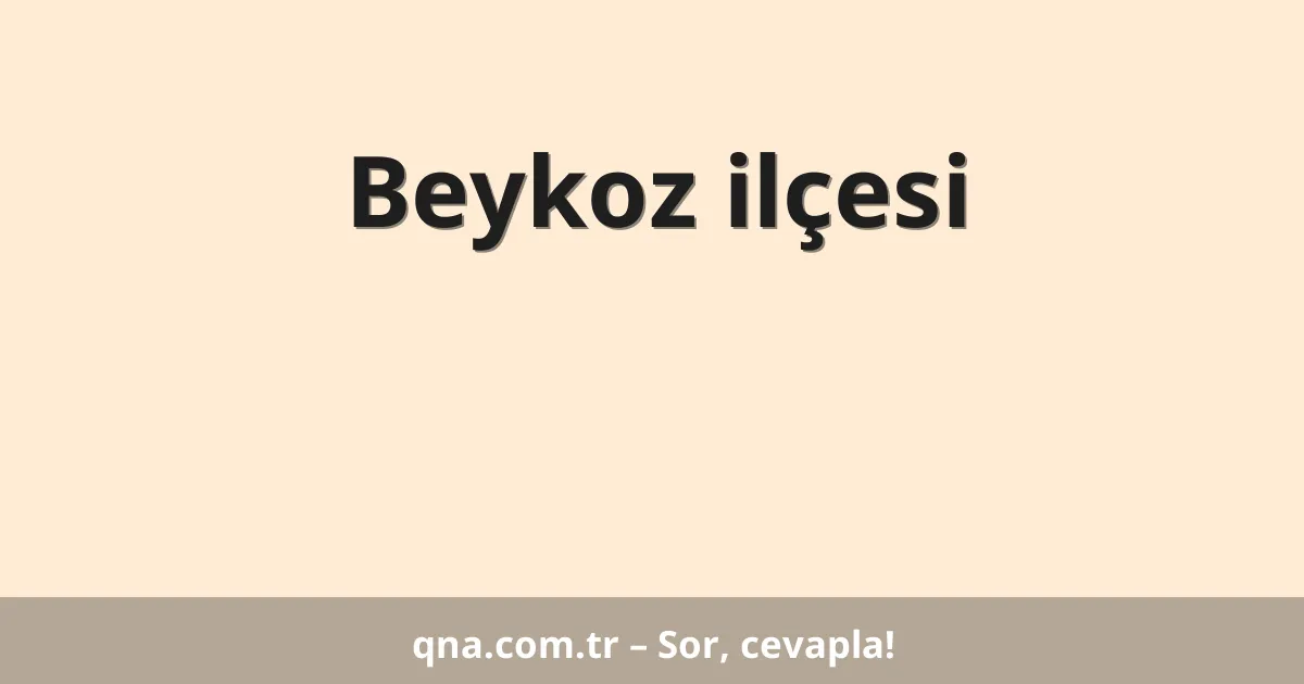 Beykoz ilçesi