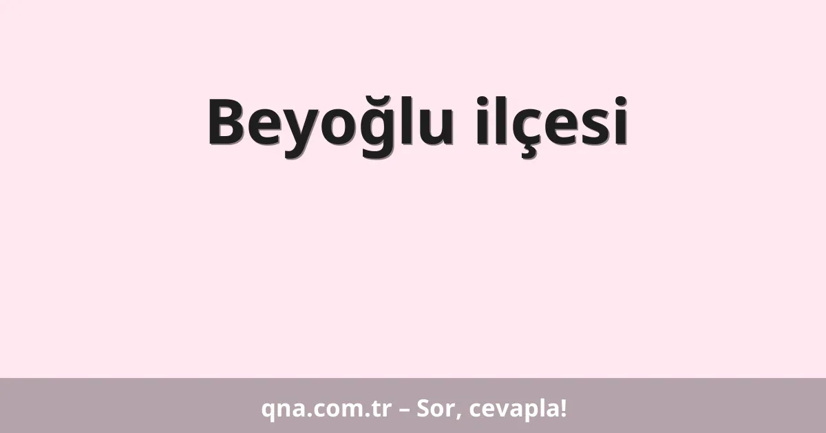 Beyoğlu ilçesi