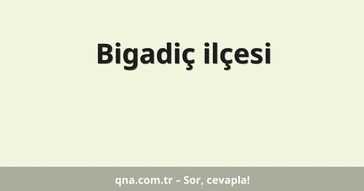 Bigadiç ilçesi