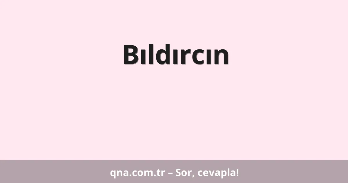 Bıldırcın