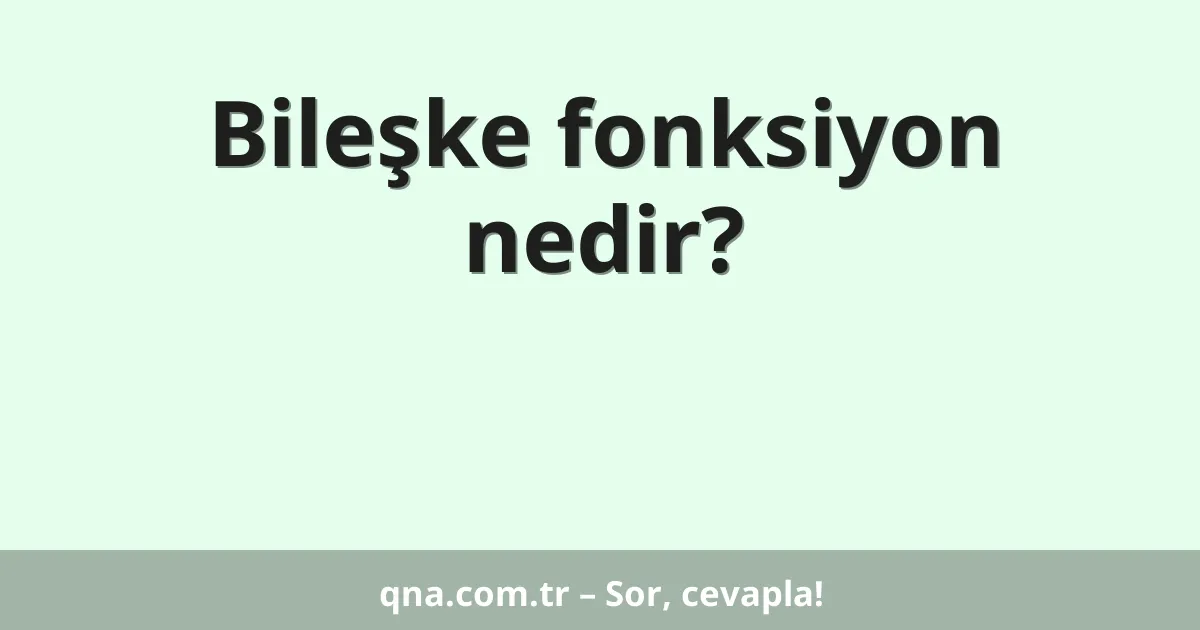 Bileşke fonksiyon nedir?