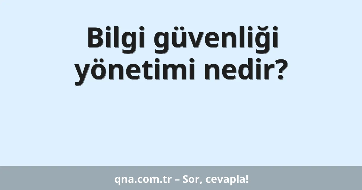 Bilgi güvenliği yönetimi nedir?
