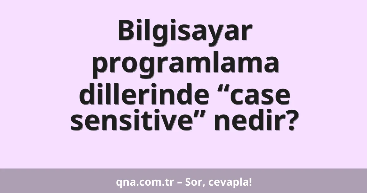 Bilgisayar programlama dillerinde “case sensitive” nedir?