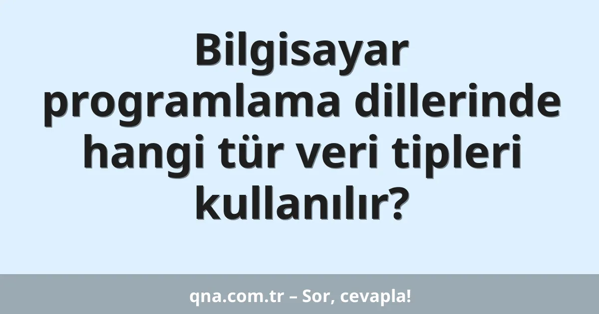 Bilgisayar programlama dillerinde hangi tür veri tipleri kullanılır?