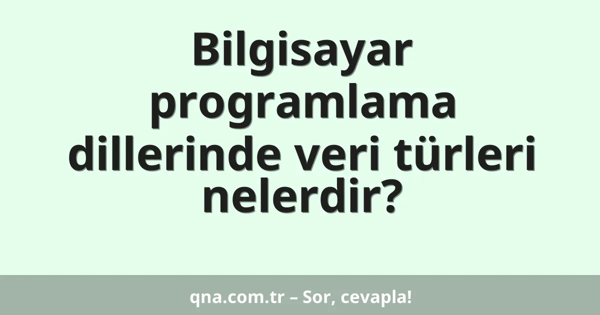 Bilgisayar programlama dillerinde veri türleri nelerdir?