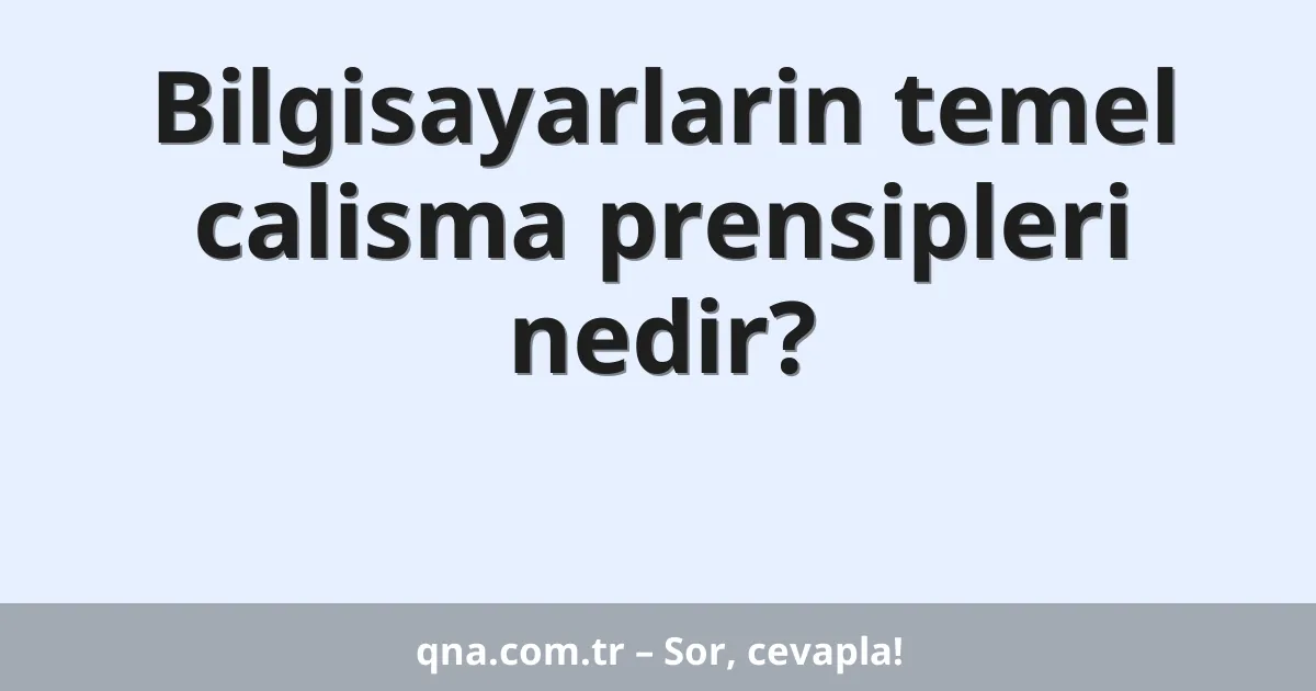 Bilgisayarlarin temel calisma prensipleri nedir?