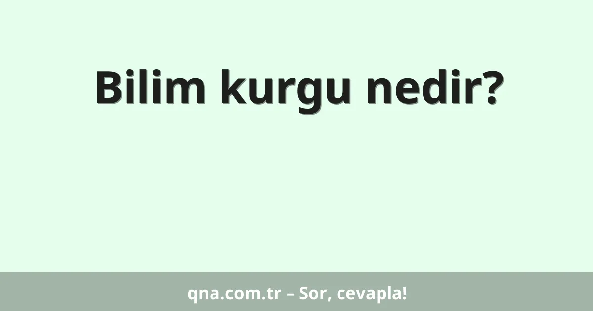 Bilim kurgu nedir?