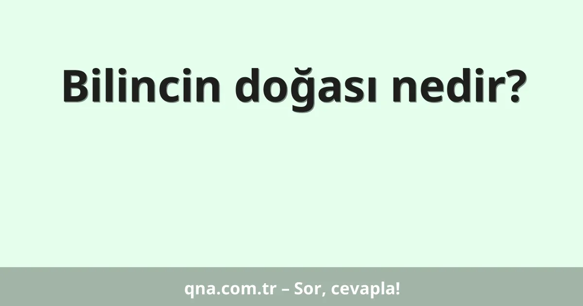 Bilincin doğası nedir?