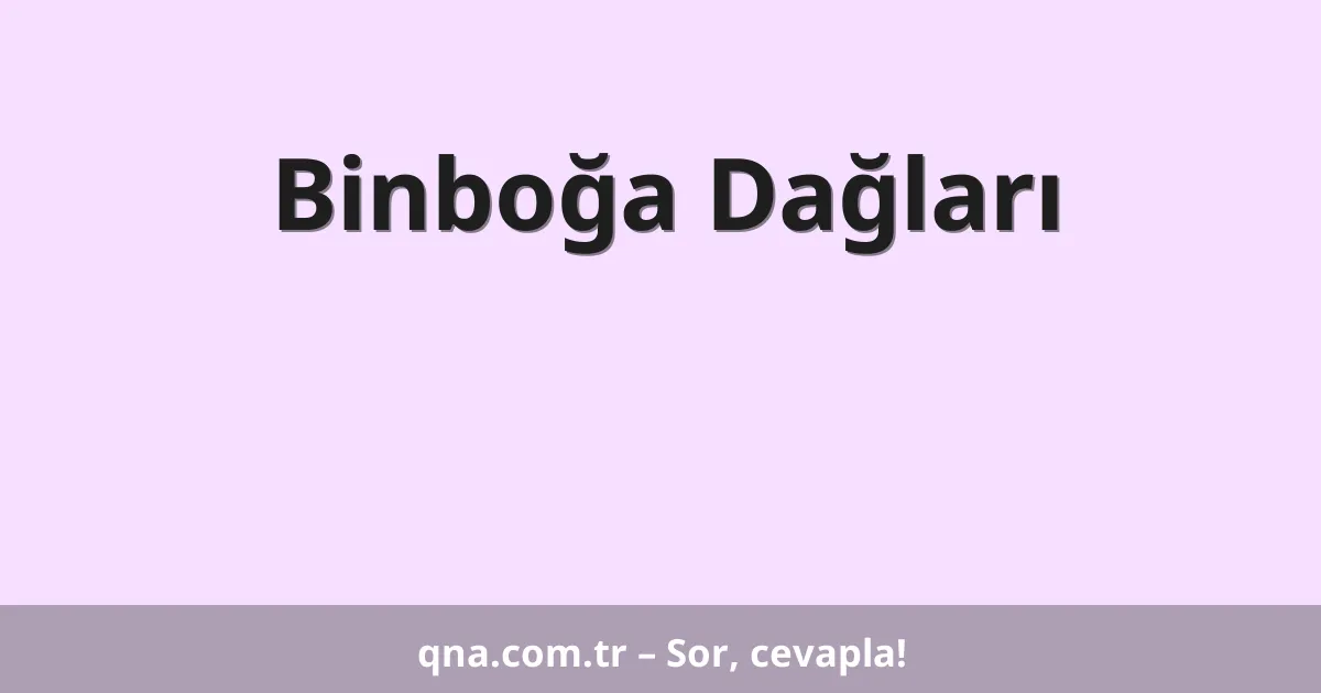 Binboğa Dağları