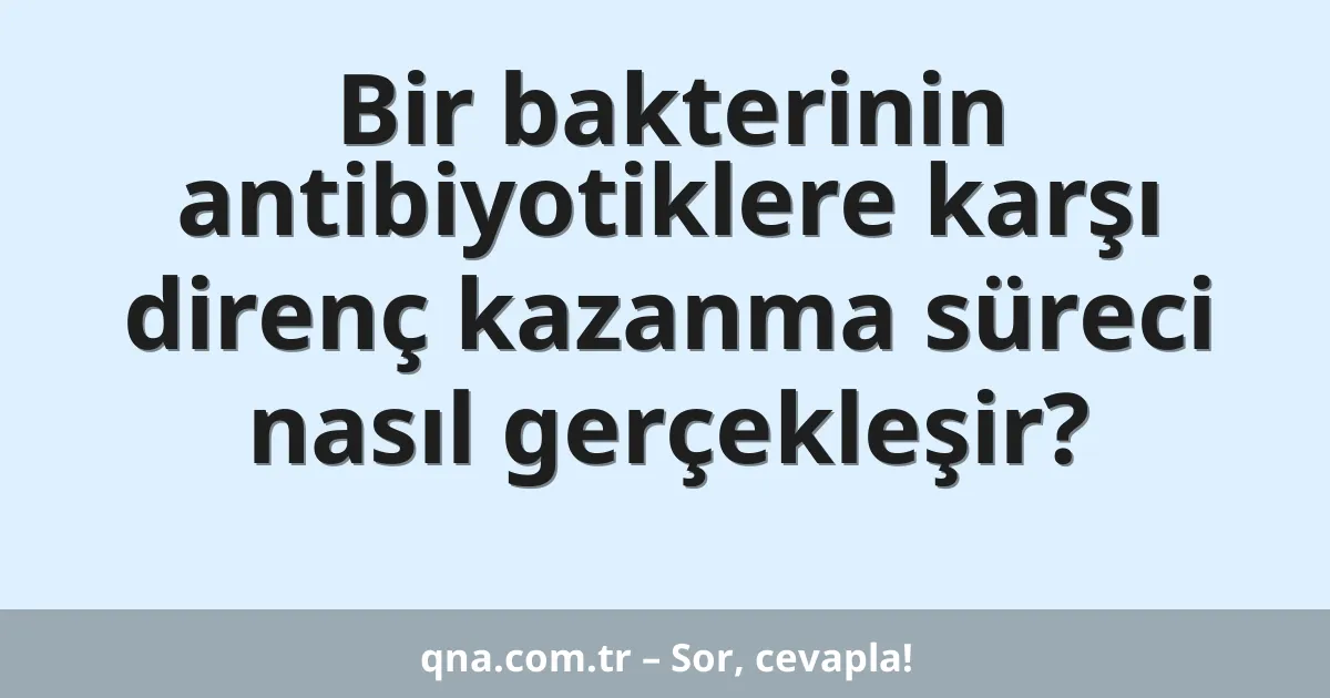Bir bakterinin antibiyotiklere karşı direnç kazanma süreci nasıl gerçekleşir?