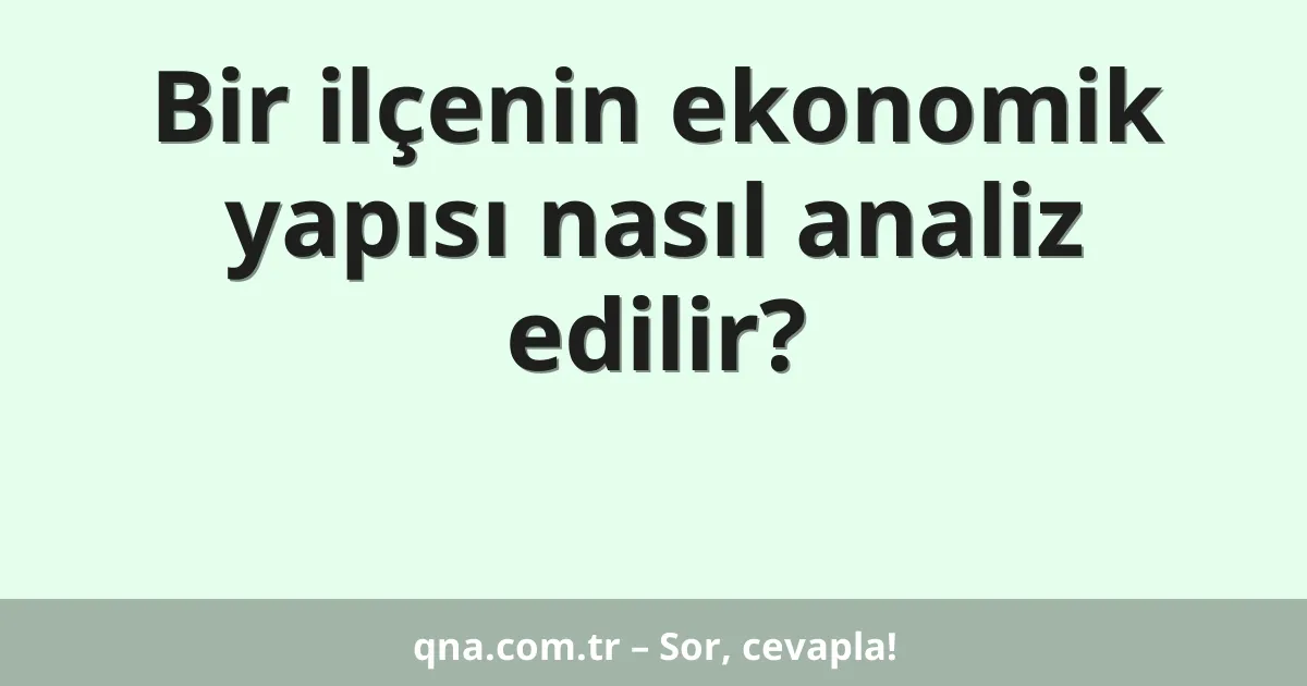 Bir ilçenin ekonomik yapısı nasıl analiz edilir?