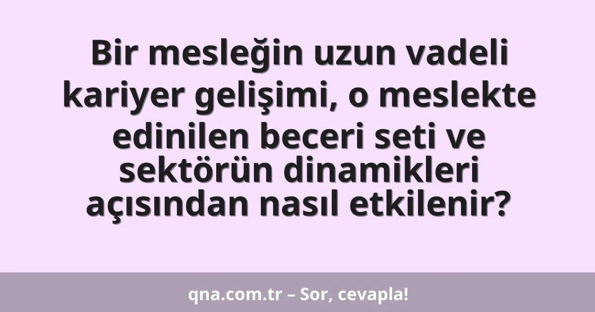 Bir mesleğin uzun vadeli kariyer gelişimi, o meslekte edinilen beceri seti ve sektörün dinamikleri açısından nasıl etkilenir?