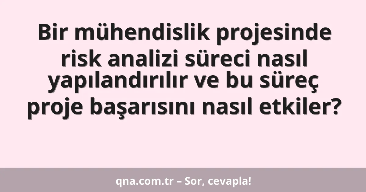 Bir mühendislik projesinde risk analizi süreci nasıl yapılandırılır ve bu süreç proje başarısını nasıl etkiler?