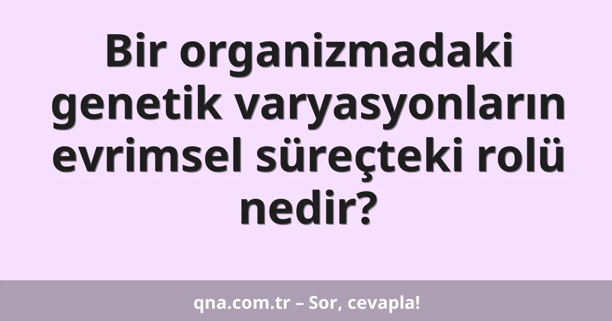 Bir organizmadaki genetik varyasyonların evrimsel süreçteki rolü nedir?