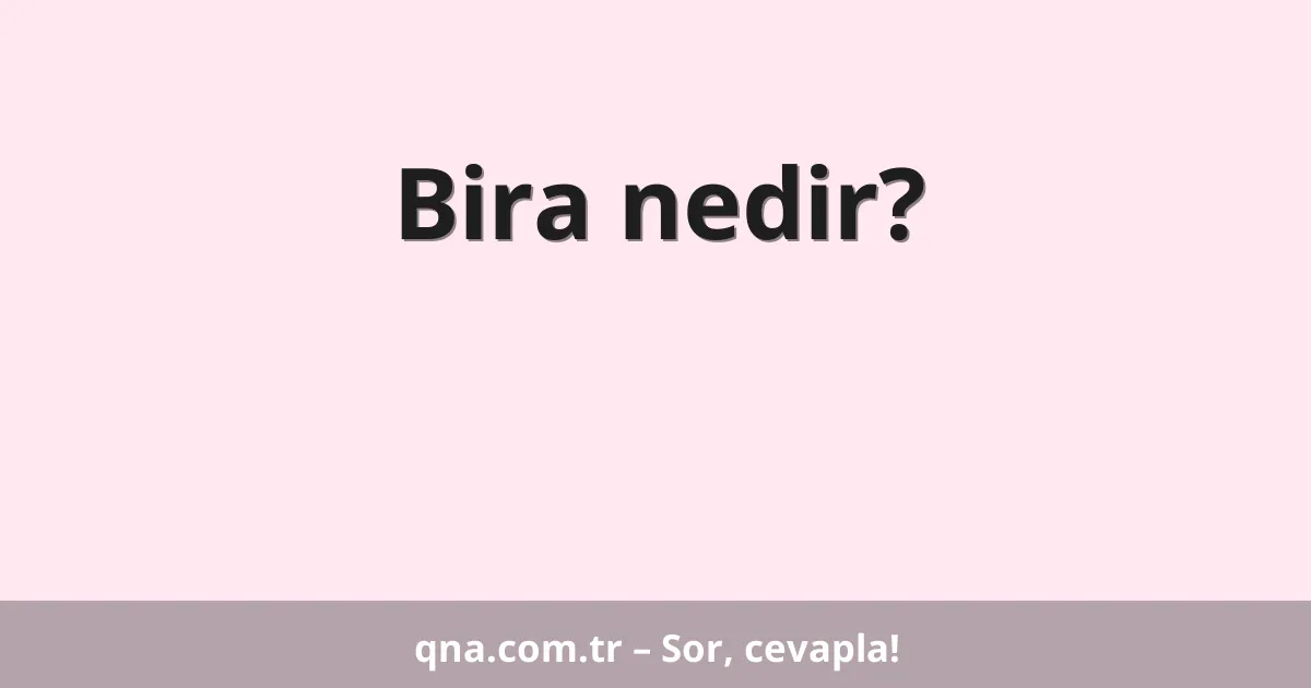 Bira nedir?