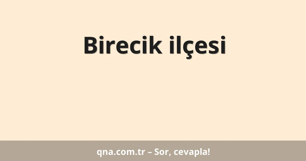 Birecik ilçesi