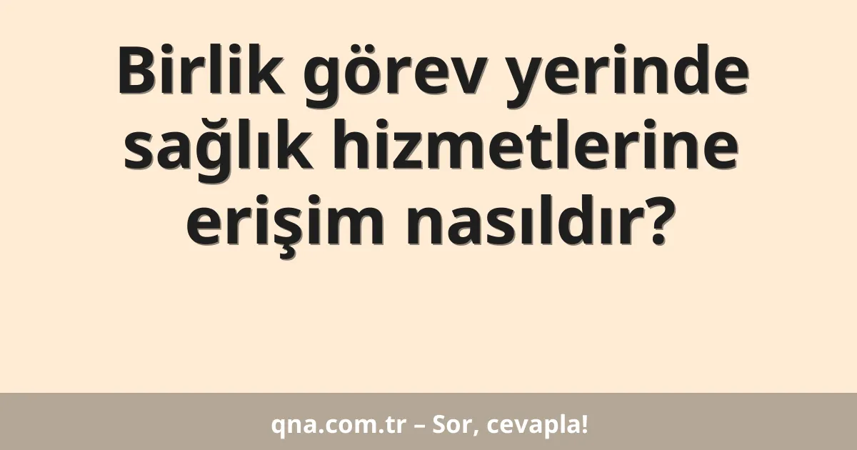 Birlik görev yerinde sağlık hizmetlerine erişim nasıldır?