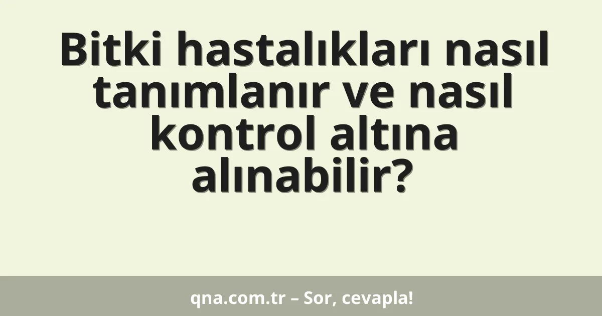 Bitki hastalıkları nasıl tanımlanır ve nasıl kontrol altına alınabilir?