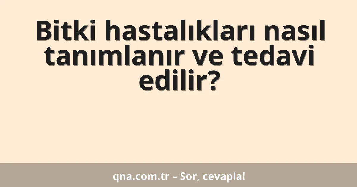 Bitki hastalıkları nasıl tanımlanır ve tedavi edilir?