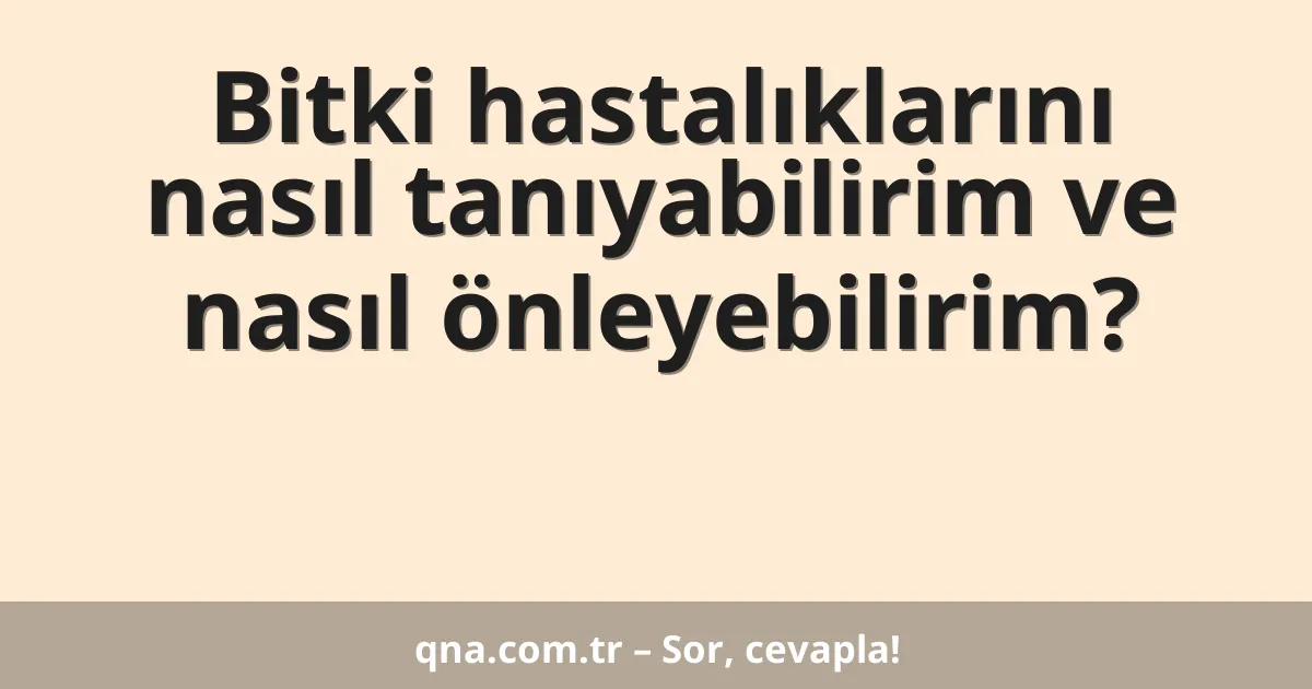Bitki hastalıklarını nasıl tanıyabilirim ve nasıl önleyebilirim?