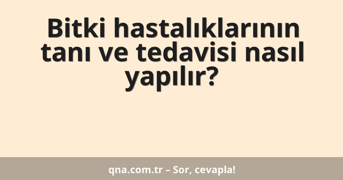 Bitki hastalıklarının tanı ve tedavisi nasıl yapılır?