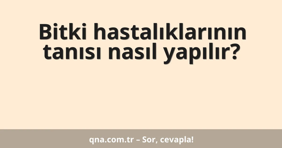 Bitki hastalıklarının tanısı nasıl yapılır?