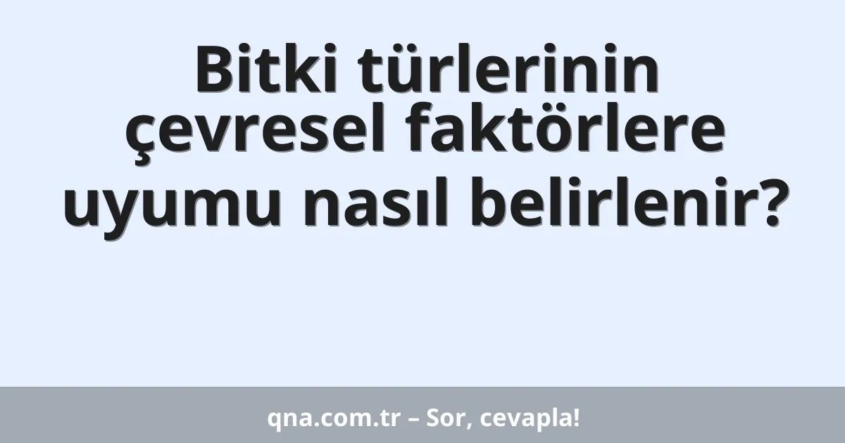 Bitki türlerinin çevresel faktörlere uyumu nasıl belirlenir?