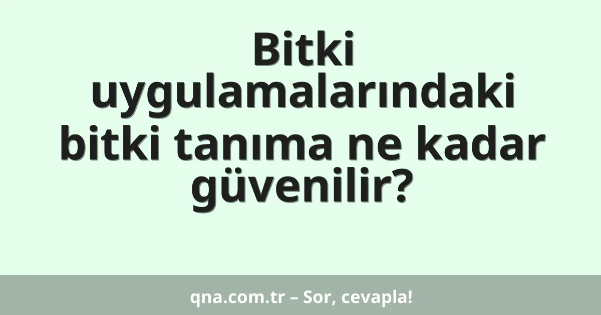 Bitki uygulamalarındaki bitki tanıma ne kadar güvenilir?