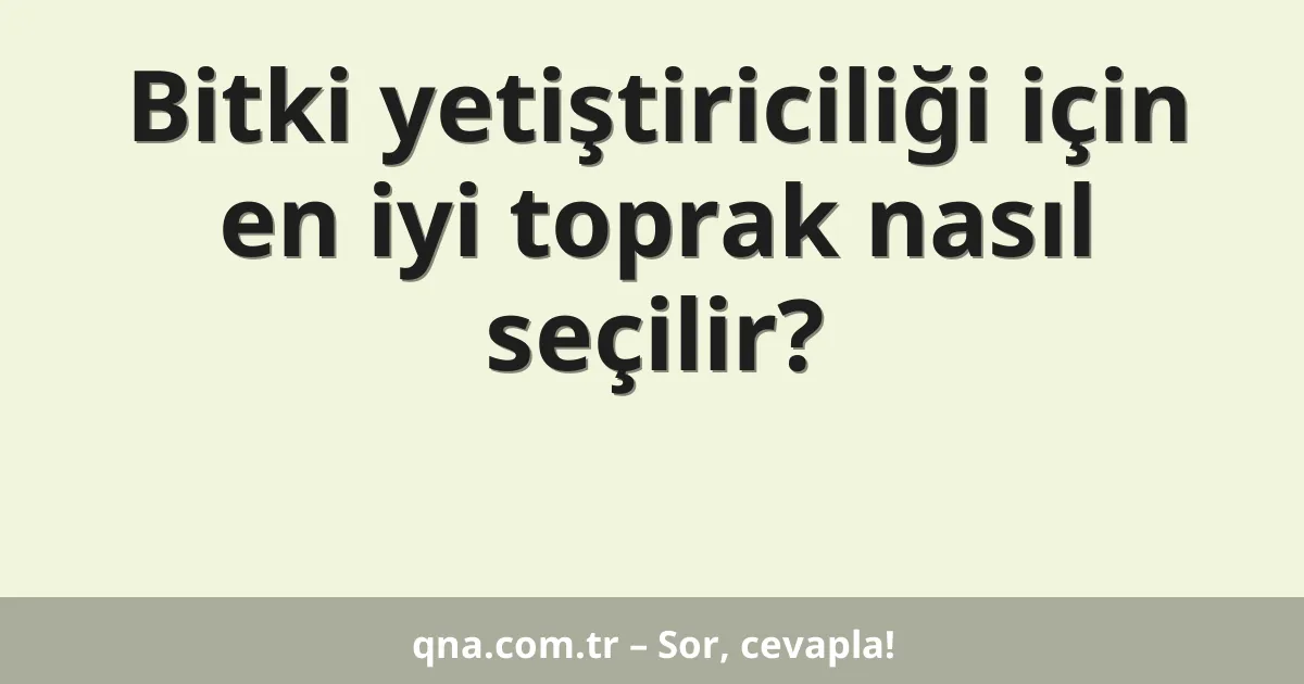 Bitki yetiştiriciliği için en iyi toprak nasıl seçilir?