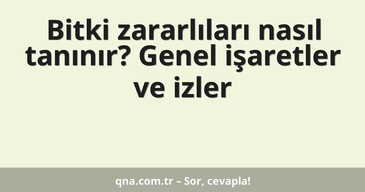 Bitki zararlıları nasıl tanınır? Genel işaretler ve izler