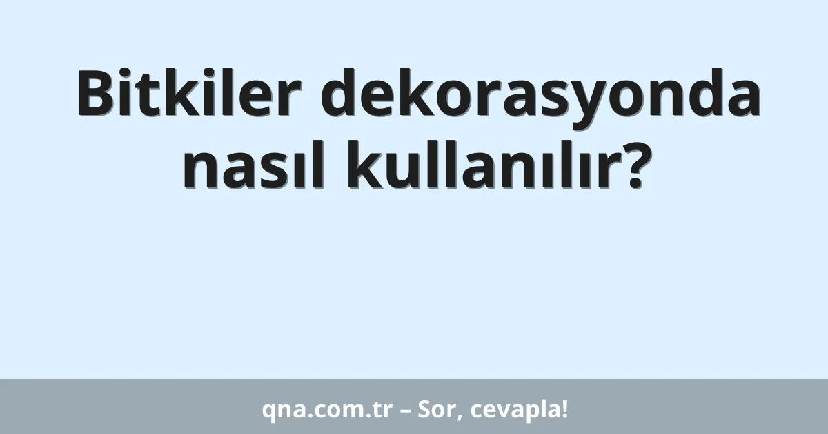 Bitkiler dekorasyonda nasıl kullanılır?