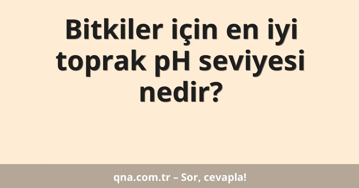 Bitkiler için en iyi toprak pH seviyesi nedir?