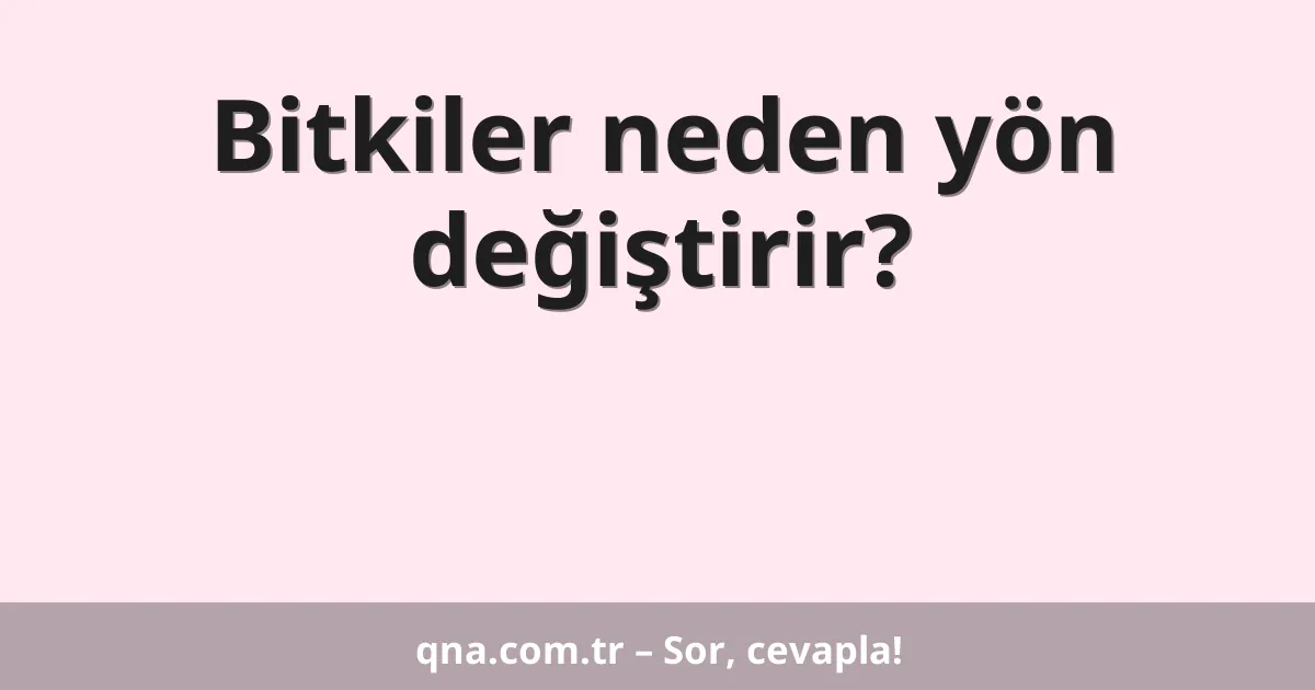 Bitkiler neden yön değiştirir?
