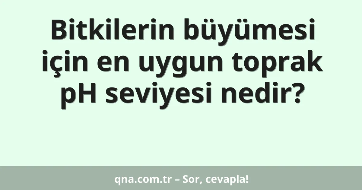 Bitkilerin büyümesi için en uygun toprak pH seviyesi nedir?