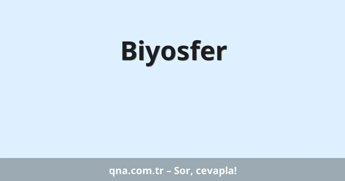 Biyosfer