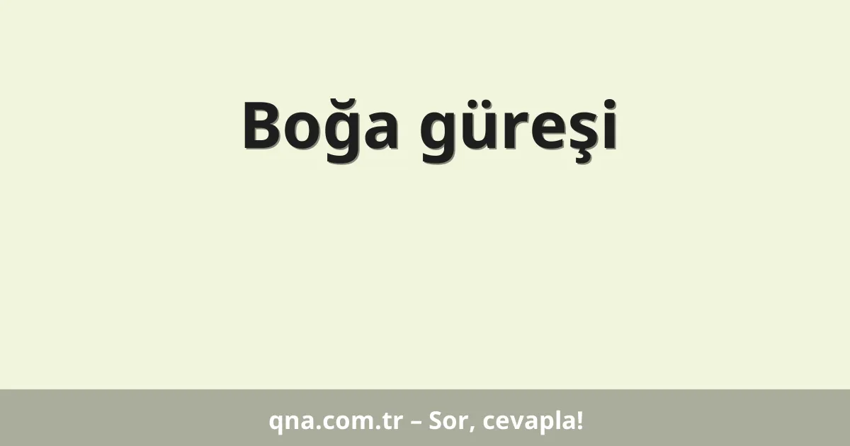 Boğa güreşi