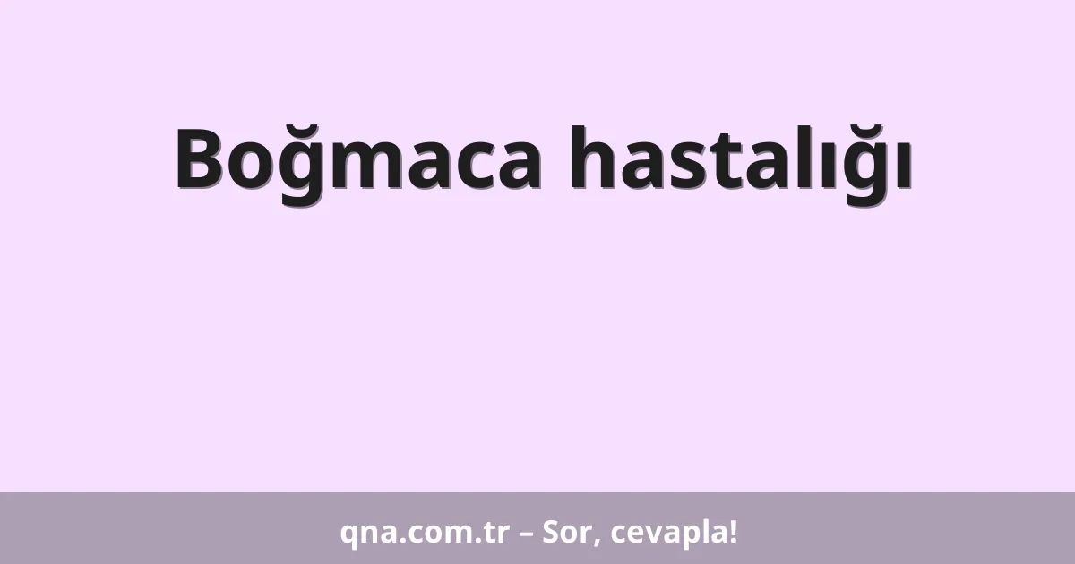 Boğmaca hastalığı