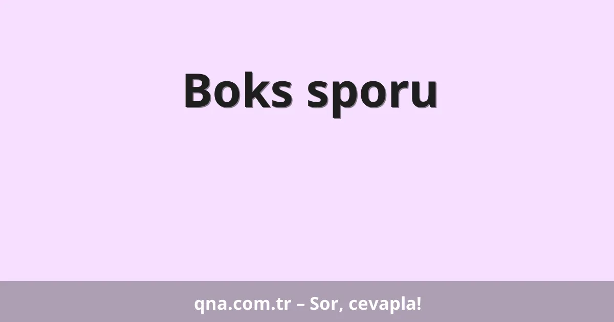 Boks sporu