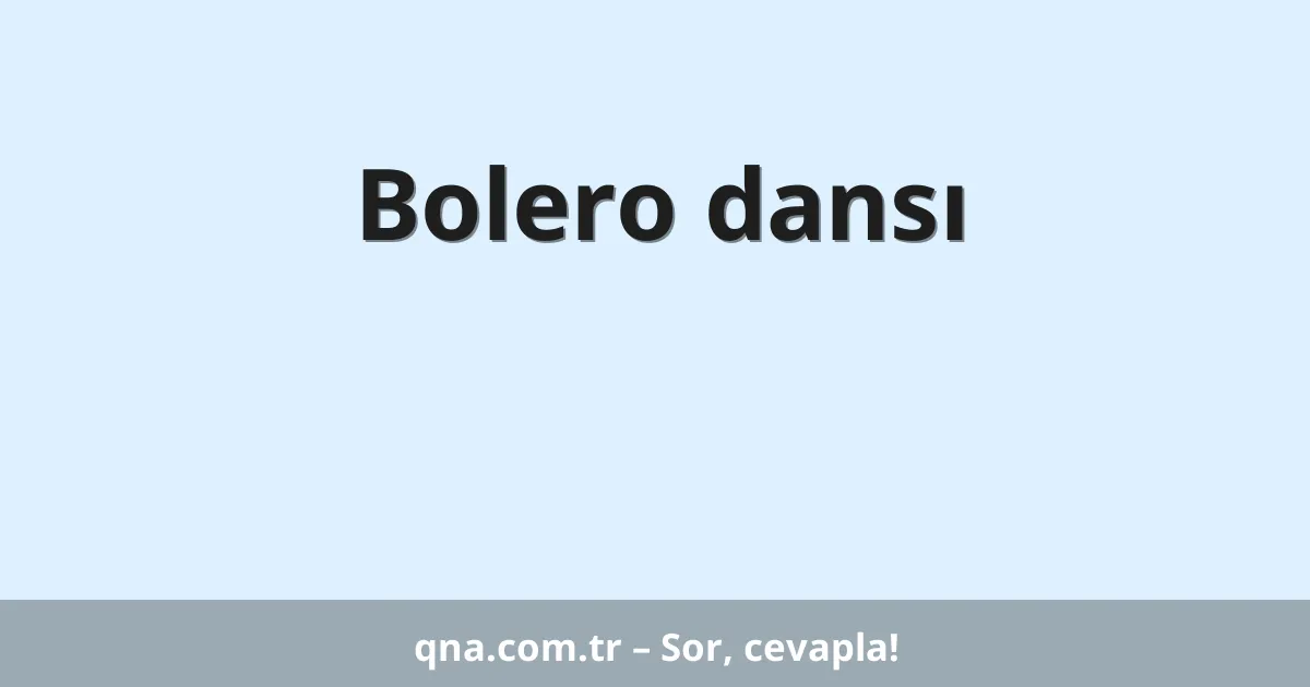 Bolero dansı