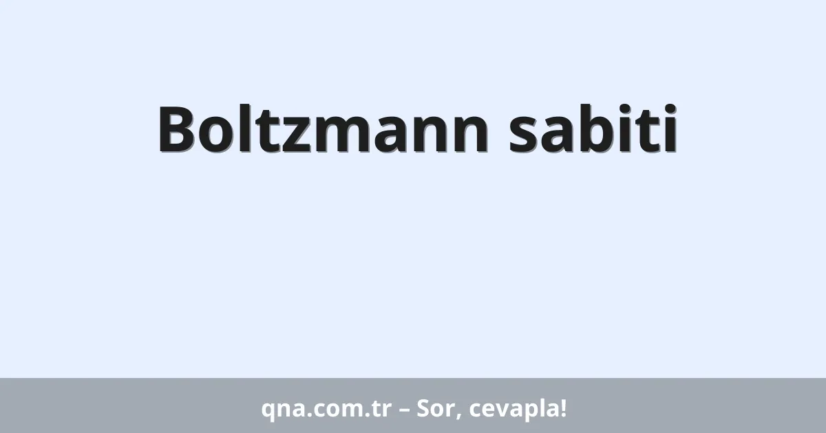 Boltzmann sabiti