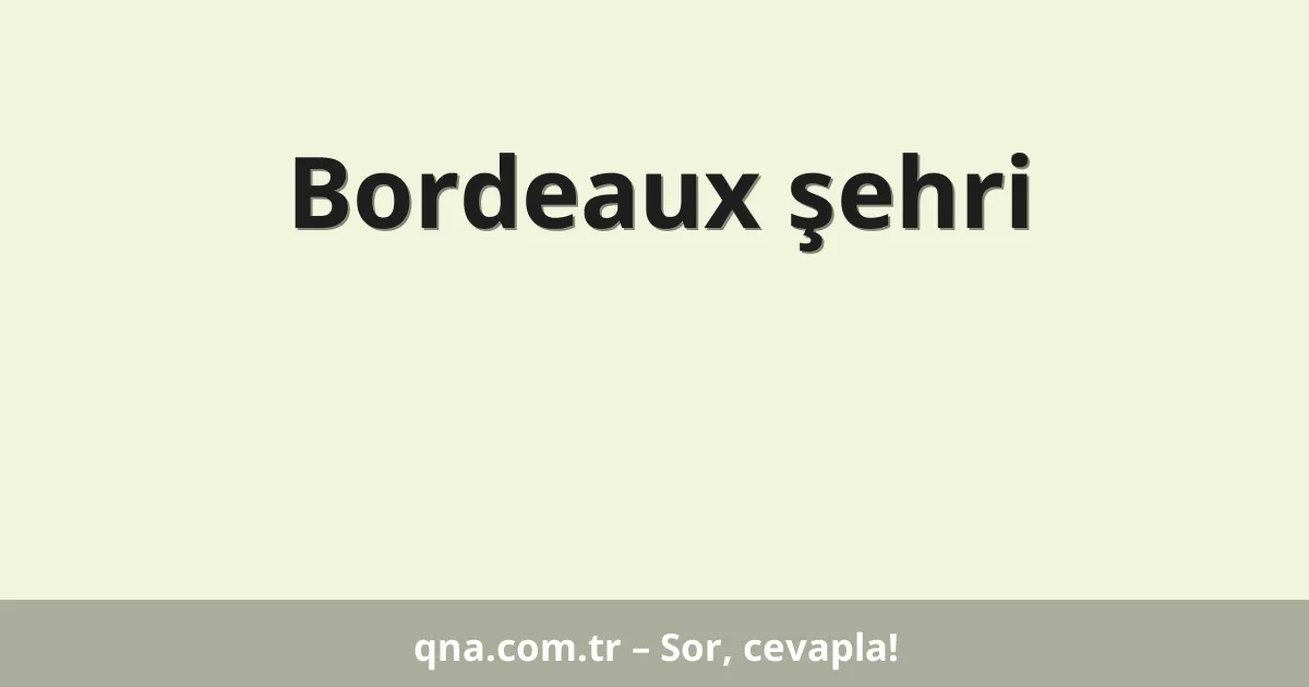 Bordeaux şehri