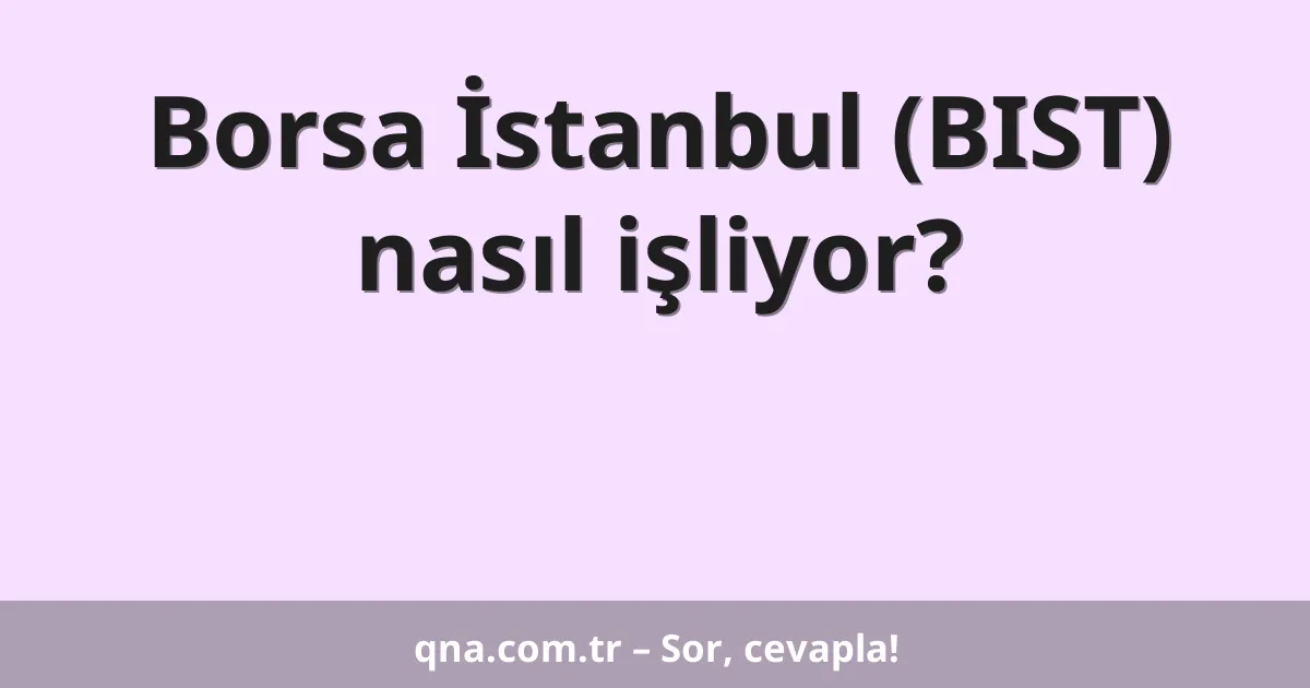 Borsa İstanbul (BIST) nasıl işliyor?