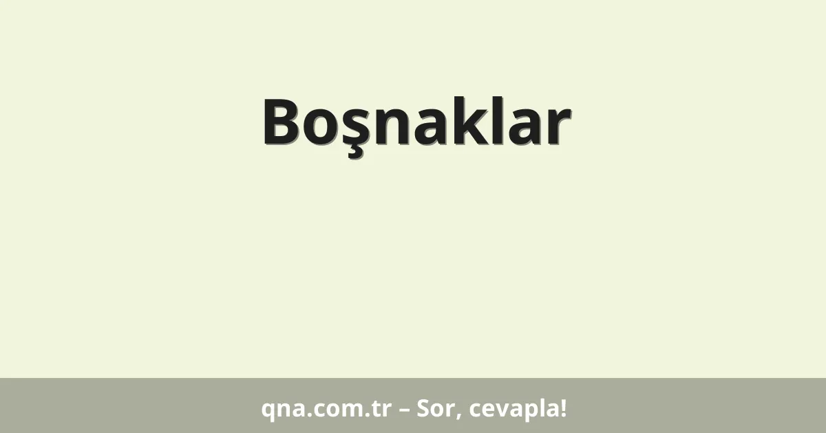 Boşnaklar