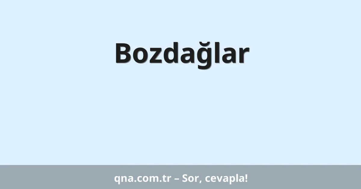 Bozdağlar