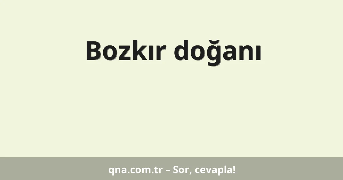 Bozkır doğanı