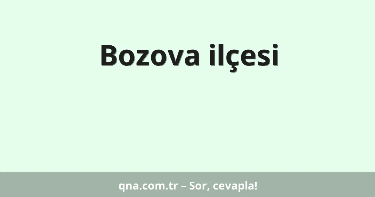 Bozova ilçesi