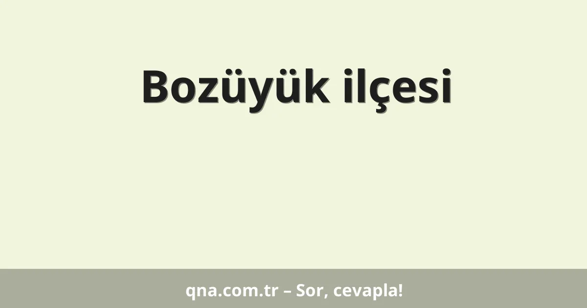 Bozüyük ilçesi