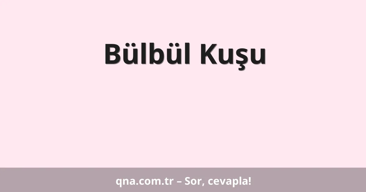 Bülbül Kuşu