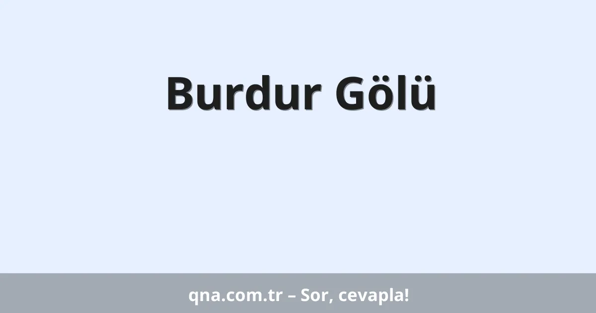 Burdur Gölü